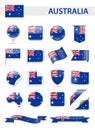 Australia Flag Vector Set Royalty Free Stock Photo