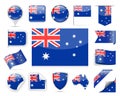 Australia Flag Vector Set Royalty Free Stock Photo