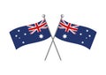 Two australian crossed flags vector illustration Royalty Free Stock Photo