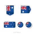 Australia flag vector set Royalty Free Stock Photo