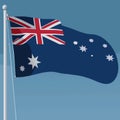 Australia flag wave on blue background vector illustration Royalty Free Stock Photo