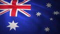 Australia flag is waving 3d illustration. Symbol of Australian national on fabric cloth 3d rendering Royalty Free Stock Photo