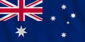 Australia flag with waving effect, official proportion Royalty Free Stock Photo