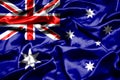 Australia flag waving in the wind. Royalty Free Stock Photo