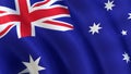 Australia flag, waving in the wind Royalty Free Stock Photo