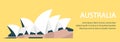 Australia Flat Horizontal Banner, Poster Template