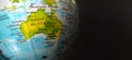 Australia Globe On Black Background Royalty Free Stock Photo