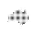 Australia grey dotted world map vector flat design Royalty Free Stock Photo