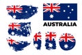 Australia grunge flag set on a white background. Vector illustration. Royalty Free Stock Photo