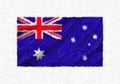 Australia hand painted waving national flag. Royalty Free Stock Photo