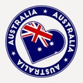 Australia heart flag badge.