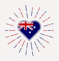 Australia heart with flag of the country.