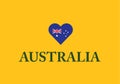 Australia heart shape love symbol national flag country emblem