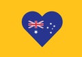 Australia heart shape love symbol national flag country emblem