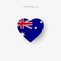 Australia heart shaped flag. Origami paper cut Australian national banner