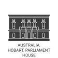 Australia, Hobart, Parliament House travel landmark vector illustration