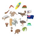 Australia icons cartoon