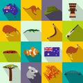 Australia icons flat