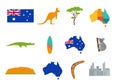 Australia icons. Vector illustration. Set in flat design