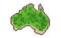 Australia illustrated in Pixel Art MATTE PNG TRANSPARENT