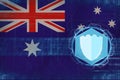 Australia internet protection. Net defense concept.