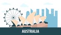 Australia Lettering Vector Banner, Poster Layout