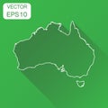 Australia linear map icon. Business cartography concept outline