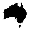 Australia map black silhuette isolated on white background vector illustration. Royalty Free Stock Photo