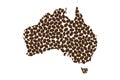 Australia - map of coffee bean Royalty Free Stock Photo