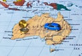 Australia map and compass