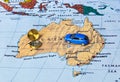 Australia map and compass Royalty Free Stock Photo
