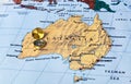 Australia map and compass Royalty Free Stock Photo