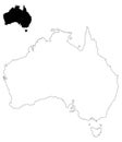 Australia map - country of the Australian continent Royalty Free Stock Photo