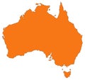 Australia map - country of the Australian continent Royalty Free Stock Photo