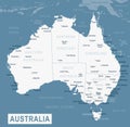 Australia Map. Detailed Vector Illustration of Australian Map Royalty Free Stock Photo