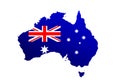 Australia map and flag