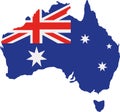 Australia map with flag