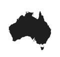 Australia map icon. vector isolated black silhouette high detailed image of continent