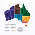 Australia Map Infographic Template geometric concept banner. Royalty Free Stock Photo