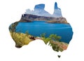 Australia map and Lake Argyle