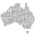 Australia map made from Australian slang words