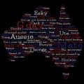 Australia map made from Australian slang words Royalty Free Stock Photo