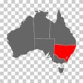 Australia map of New South Wales icon, geography blank concept, isolated background vector illustration Royalty Free Stock Photo