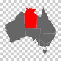 Australia map of Northern Territory icon, geography blank concept, isolated graphic background vector illustration
