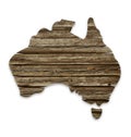 australia map old rustic timber boards Royalty Free Stock Photo