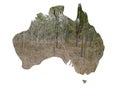 Australia map with outback country view