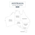 Australia Map Outline High Detail Separated all states