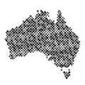Australia map from pattern of black rhombuses of different sizes. Vector illustration