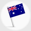 Australia map pin flag. 3D realistic vector illustration Royalty Free Stock Photo