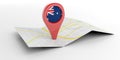 Australia map pointer on white background. 3d illustration Royalty Free Stock Photo